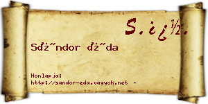 Sándor Éda névjegykártya